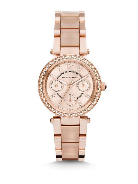 Michael Kors Women's Chronograph Mini Parker Rose Gold 